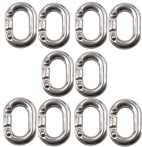 Kettenverbindungsglied, 5 mm, Edelstahl, mit Spaltschäkel, 10 Stück