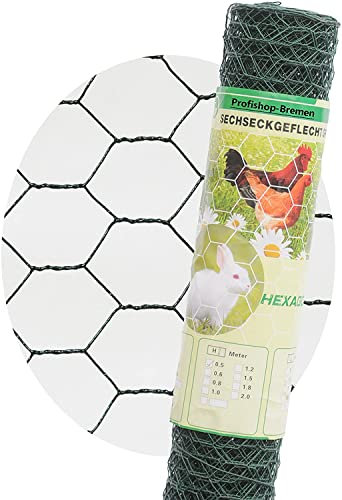 Maschendrahtzaun Kaninchendraht Kükendraht Hasendraht grün Draht 30-100 cm Höhe Sechseckgeflecht Sechseckdraht (Maschenweite: 13 mm Höhe: 50 cm)