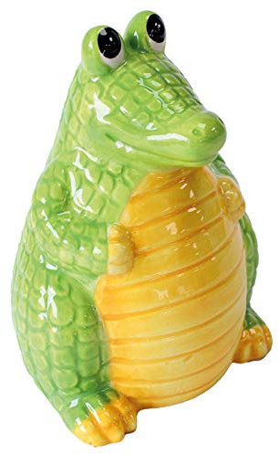 Crockery Critters Money Box from Deluxebase – Crocodile Piggy Bank. Cute Animal Shaped Coin Holder, Cash Jar and Money Box for Kids and Adults. Fun Money Saving Box, Novelty Gift & Home Decor.