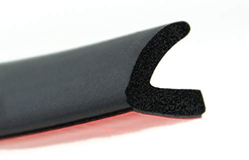 WKP1 Winkelprofil von SMI-Kantenschutzprofi in Schwarz aus EPDM Moosgummi (15 Shore +/-5) mit Klebefläche zur dauerhaften Montage - Klebedichtung (0,1 m)