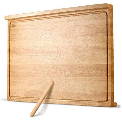 La tabla de cortar de madera grande con ranuras jugo, cocina Tabla de cortar flexible for carne de la fruta Paleta de corte (Size : 80 x 50cm)