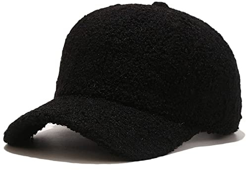 Avilego Casquette de baseball d'hiver pour femme en laine d'agneau de couleur unie pour voyage en plein air
