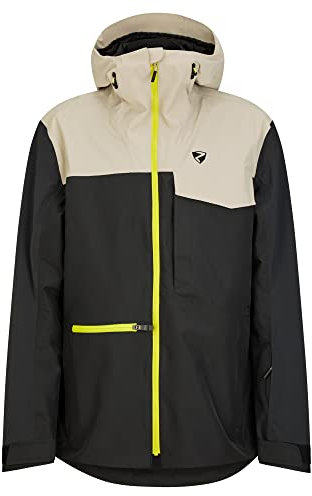 Ziener Herren tiatu Ski Jacke Freeride Sympatex PFC frei Wolle, black.silver beige, 50 EU