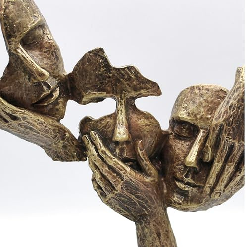 Quirky Boutique See No Evil Hear No Evil Speak No Evil Bust Geschenk Dekoration Abstrakte Heimdekoration Gesichtsdekoration für Wohnzimmer/Büro Ornamente Handwerk Skulptur Moderne Kunst Statue Figur