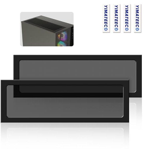 YIMATEECO Staubfilter PC 360mm Lüfterabdeckungen für Computer-Kühlerlüfter, Netzteil, Router, Nylon, 80 Mesh,Magnetischer Rahmen,PC-Lüfter,PC-Kühler,Staubdicht(Nylon, 120 * 360mm, 2Stü, Schwarz)