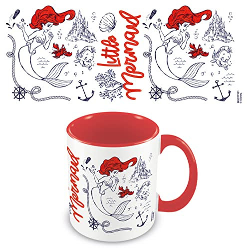 Pyramid International MGC27321 Keramik-Kaffeetasse Die kleine Meerjungfrau, in Geschenkbox, 325 ml, Rot