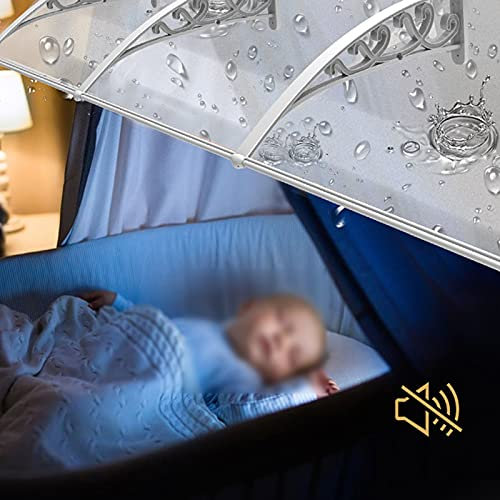 Window Awning or Front Door Canopy,UV Rain Snow Protection Patio Sun Shetter,Silent Roofing Shelter Pergola,Overhead Door Polycarbonate Cover,with Aluminum Brackets,60-380cm (80x280cm/31 x110)