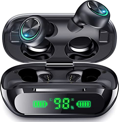 YINPUTENGS Wireless Earbuds Bluetooth Touch Control Headphones,90H Playtime Built-in Microphone,Earbuds Wireless Bluetooth for Sports Workout (Green)