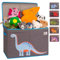 OLIVE&OSCAR 80L Large Toy Box | Toy Storage | Baby Toy Box Storage with Lid & Handles | Suitable for All Children, Boys, Girls, Toddlers | Blue Dinosaur | L60cmW33cmH40cm