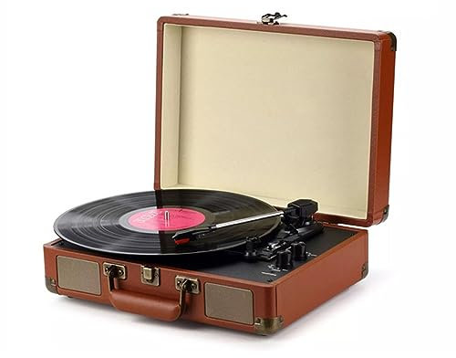 Giradischi Giradischi in vinile Giradischi in valigia retrò Altoparlanti incorporati Bluetooth Stilo in rubino durevole Giradischi a 3 velocità for intrattenimento e decorazioni for la casa (Color :