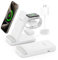 Chargeur sans fil, chargeur rapide pliable 3 en 1 pour iPhone 15 14 13 12 11 Pro Max XR XS 8 Plus, pour plusieurs appareils, pour Apple Watch 9 8 7 6 5 4 3 2 SE, pour AirPods Pro 3 2, blanc