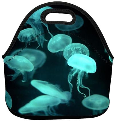 Schöne Quallen-bedruckte isolierte Lunch-Tasche, Tragetasche, Kühltasche, perfekt für Männer und Frauen, Arbeit, Büro, Picknick, Camping, Strand