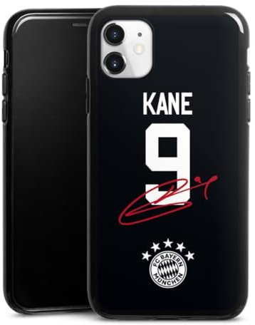 Silikon Hülle kompatibel mit Apple iPhone 11 Case schwarz Handyhülle FC Bayern München Harry Kane Trikot