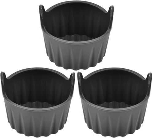 Molde de huevo para freidora de aire, 3 piezas de ramequines para freidora de aire, fundas de silicona para freidora de aire, escalfador de huevos