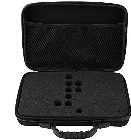 Tragetasche für ätherische Öle, Hartschale, Stoßfest, Fasst 60 Flaschen, Aufbewahrungsorganisator 5 Ml, 15 Ml, Universelles Design, Ideal für Reisen oder zu Hause (Black)