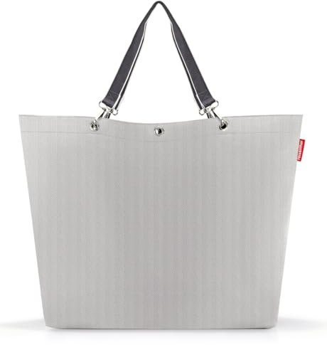 reisenthel shopper XL herringbone grey – Geräumige Shopping Bag und edle Handtasche in einem – Aus wasserabweisendem Material