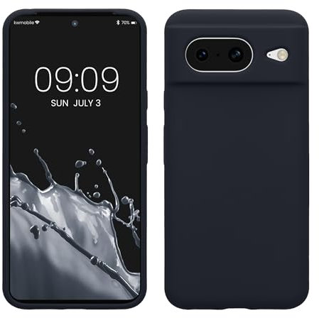kwmobile Carcasa Compatible con Google Pixel 8 Funda - Case TPU y Silicona antigolpes - Apto Carga inalámbrica - Azul turquí