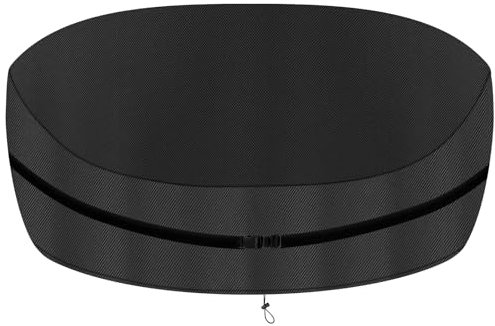 Sonneninsel Abdeckung Oval Wasserdicht,Sonneninsel Schutzhülle Oval mit Kordelzug und Verstellbare Schnallen,Abdeckhaube Sonneninsel Oval 420D Oxford-Stoff (Schwarz,205*145*85/45cm)