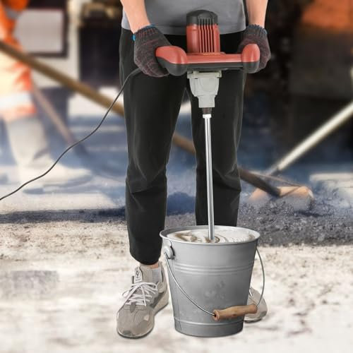 Malaxeur mortier colle Batteur électrique, Bétonnière mélangeur de ciment et électrique portable professionnel,pour Béton ciment pâte de placoplâtre mortier peinture 1600W 220V~240V