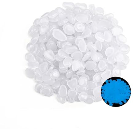 Ninnyi 300PCS Glow in the Dark Pebbles, DIY Mini Decorative Glowing Rock Stones