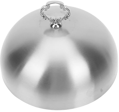 BIUDECO Stainless Steel Steak Cover Dust Food Plate Cover Stainless Steel Cloche Dome Plate Covers for Dinner Plates Dessert Dome Metal Food Cover Food Protecting Lid Bbq Griddle Oversized