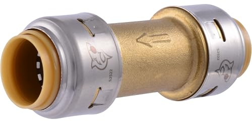 SharkBite Max 1/2 Zoll Rückschlagventil, Push to Connect Messing Sanitärverschraubung, PEX-Rohr, Kupfer, CPVC, PE-RT, HDPE, UR2008A