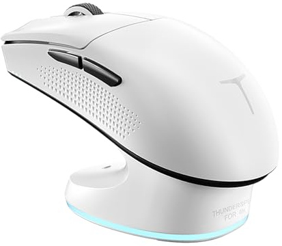 Thunderobot ML903 4K Souris Gamer sans Fil avec Station de Charge RGB, Capteur Optique de 26 000 DPI,PAW3395,Longue Durée de Vie de la Batterie, Souris Ergonomique sans Fil pour PC, Mac