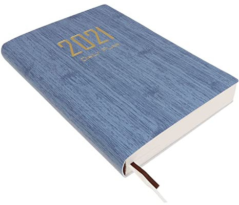 Operitacx 2021 Notizbücher Erinnerungsbuch Notizblock Desktop-kalenderbuch Praktisches Terminheft Zeitplan Buch Planungsbuch Hochwertiges Pu-leder A5 Notizbuch