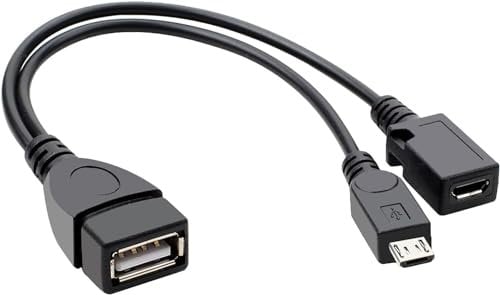 Adaptador micro USB OTG 2 en 1 divisor de cable de alimentación HDD, compatible con Amazon Firestick 4K TV Fire