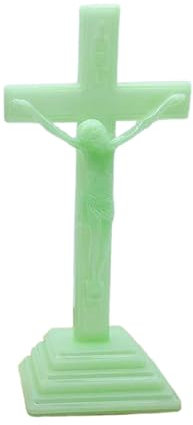 Navna Wand-Kruzifix aus Kunstharz, leuchtend, Christus, katholisches Kreuz, Anhänger, Zuhause, Kirche, Gebets-Ornamente, Souvenir, Desktop-Kruzifix, Beleuchtung, Heimdekoration mit dem katholischen