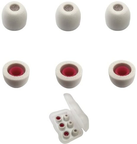 Extra Small Ear Tips Replacement Memory Foam Tips Filter Screen Earbud Tips Extra Small for in Ear Earbuds, Gray 3 Pairs