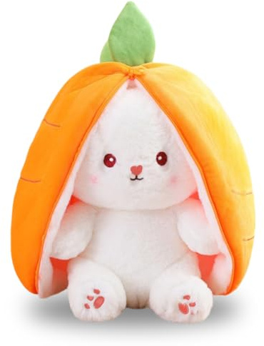 LGWJHCY Karotte Hase Kuscheltier, 25cm Plush Hasen Karotten, Flip Plüsch Spielzeug, Stofftier Plüsch Hasen Versteckspiel, Kuscheltier Osterhase Puppe Geschenk für Kinder