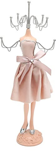 Présentoir à Bijoux, Mannequin Poupée Bague Tour Princesse Robe Rangement Noeud Papillon Mannequin Poupée Collier Modèle Collier Bague Porte-Bijoux pour Filles Femmes