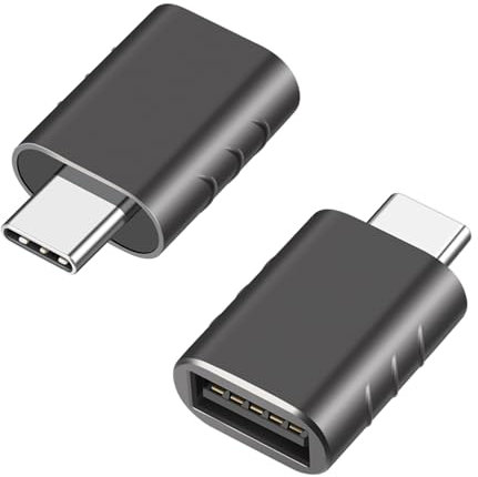 2 Pcs USB-C Male to USB 3.0 Female Adapter Compatible With Air, iPad 10, Samsung Galaxy S24, MacBook Pro After 2016, MacBook Air After 2018 (Space Grey)