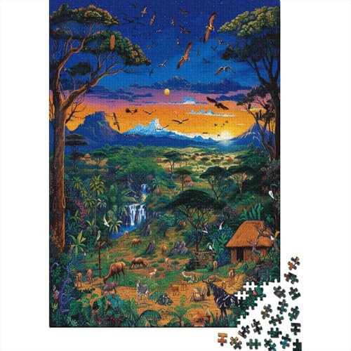 Buschtier 1000 Stück Puzzles Für Erwachsene Teenager Stress Abbauen Familien-Puzzlespiel Mit Poster in 1000-teiliges Puzzle Kinder Lernspiel Spielzeug Geschenk Puzzel 1000pcs (75x50cm)