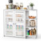 Warmiehomy Kitchen Storage Cabinet, Kitchen Storage Sideboard Unit with Doors, 3-Tier Open Compartment & 4-Tier Pantry Cupboard for kitchen, Living Room, Entryway, Office, 93x31x76cm
