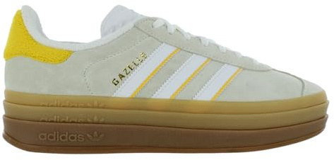 adidas Women's Gazelle Running Sneakers, Grey/Yellow/Brown-off-white, 9.5 UK