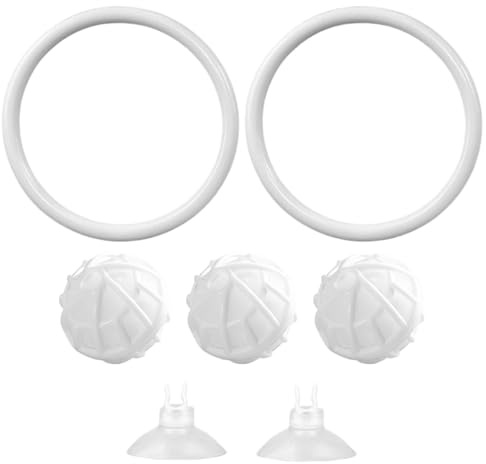 Betta Fish Supply Ring - Betta Fish Buckle, Betta Aquarium Power Ring, mit Saugnapf und 3 Filterkugeln, Betta Turtles, Trainingsspiel für kleine aq