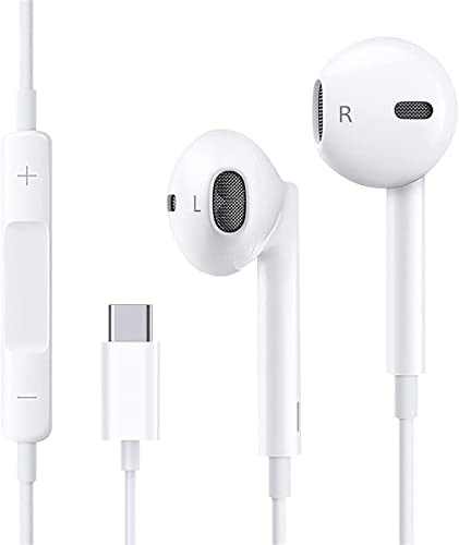 Cuffie USB C per iPhone 17/16/15 Pro Max/Plus/iPad Pro, Type C con Microfono Hi-Fi Stereo Auricolari con filo In-Ear Cuffie per Samsung S23 S22 S21 S20 A54, Google Pixel 8 7 6A, One-Plus 10 9