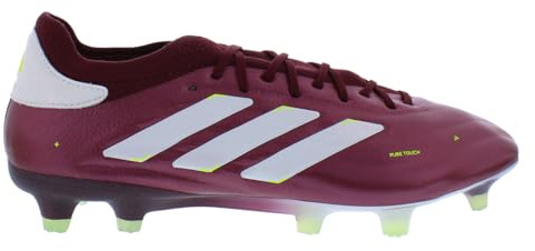 adidas Unisex-Adult Copa Pure Ii Pro Firm Ground Sneaker, Shadow Red/Cloud White/Team Solar Yellow/Rosy Red, 9 Women/8 Men