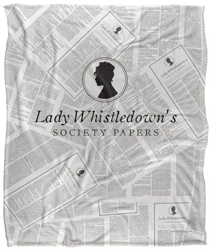 Bridgerton Lady Whistledown Newsprint Silky Touch Super Soft Throw Blanket 152 X 127 cm, White