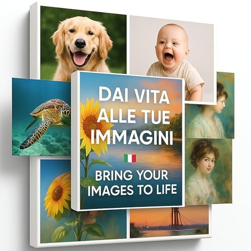 Artefizio Künstlerisches Foto auf Leinwand, extra dicker Rahmen, personalisierbar, Widmung oder besonderes Datum, elegantes Geschenk, hergestellt in Italien (70 x 50 cm)