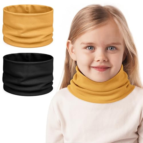 Kiiwah 2 Piezas Braga Cuello Niño, Pañuelos Cuello Niña Primavera Otoño Invierno Cálido Braga Cuello Niña Algodon Tubular Bufanda Niño Cuello para Niños Niñas 0-8 Años