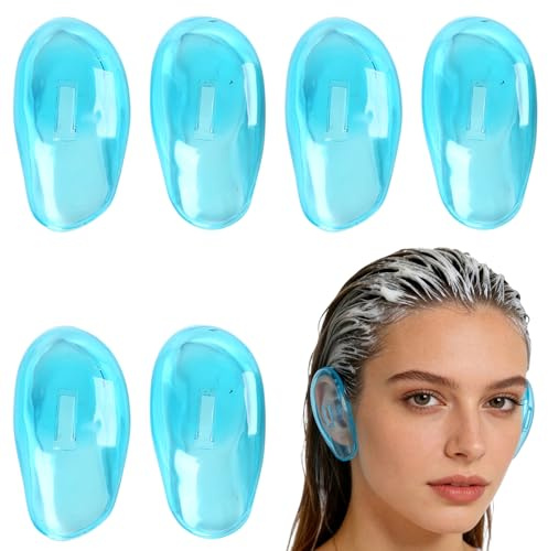 NiceNaiils 6 PCS Protege Oreille Douche, Ear Cover Protection Oreille Douche en Plastique, Plastique Cache Oreilles Douche pour Coiffure, Douche, Salon de Coiffure, SPA