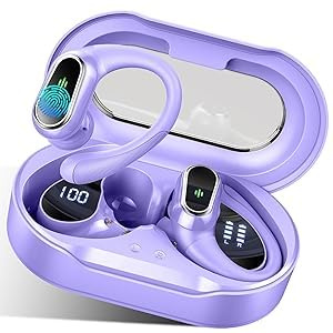 Wireless Earbuds, 2026 Bluetooth 5.4 Headphones Sport, 50Hrs HiFi Stereo Deep Bass Over-Ear buds with ENC Noise Cancelling Mic, IP7 Waterproof & LED Display Earphones with Earhooks for Workout/Running