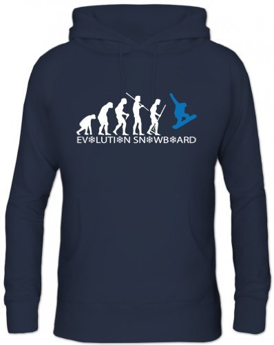 Shirtstreet, Evolution Snowboard 2.0, Wintersport Après Ski Herren Herren Kapuzen Sweatshirt - Pullover, Größe: XXL,Navy