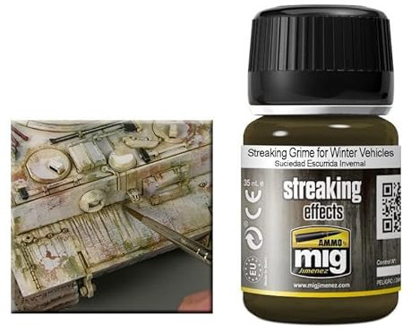 Mig Jimenez Ammo_A.MIG-1205 Munition Emaille Streaking Schmutz für Winterfahrzeuge, Mehrfarbig