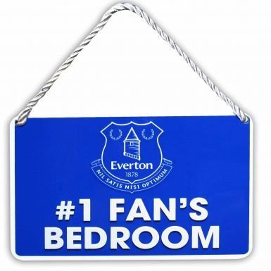 Official Everton FC No.1 Fan Metal Bedroom Sign (16cm x 11cm)
