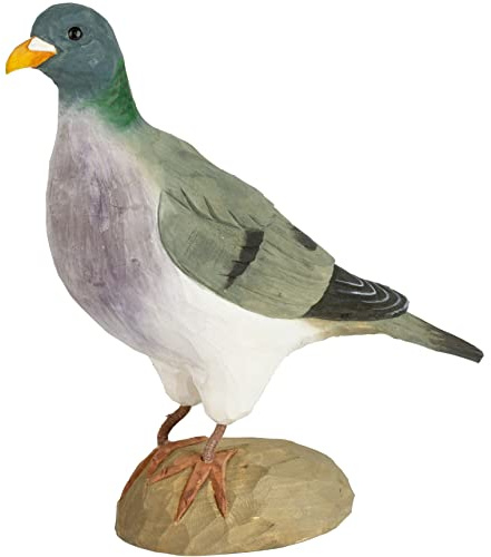 WILDLIFEGARDEN Wildlife Garden WG461 DecoBird Hohltaube - Handgeschnitzter Dekorative Vogel aus Holz - Große Europäische Vögel