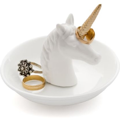 balvi - Unicorn Ringhalter aus Keramik. Ablagefläche für Ringe und Schmuck. Aus Keramik hergestellt.